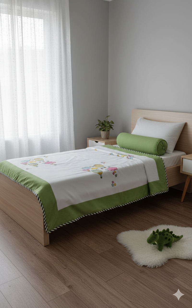 Handblock Printed Pure Mulmul Single Reversible Dohar – 60x90 Inch