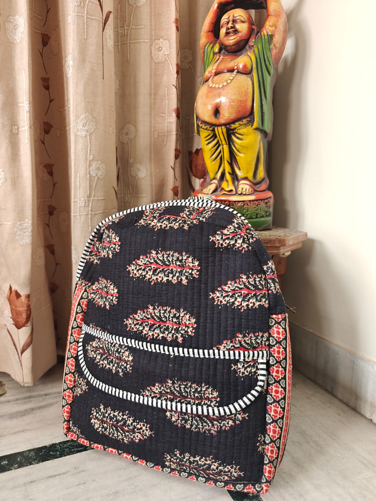 Handcrafted Floral Cotton Quilted Backpack