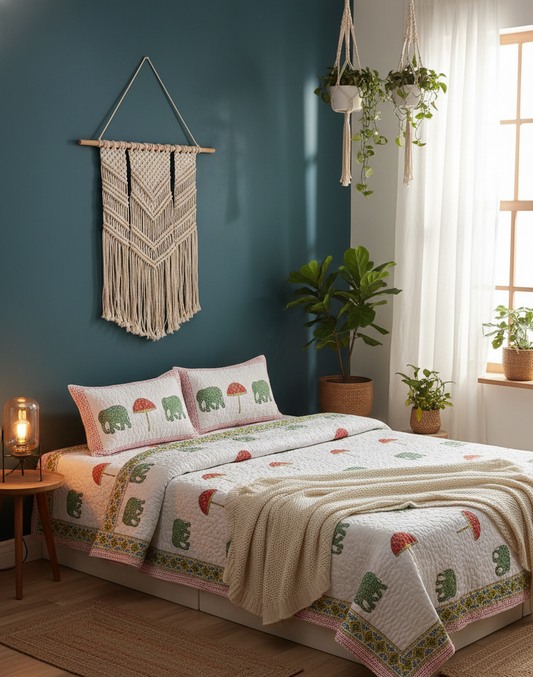 Joy of Jaipur Quilted Bedcover