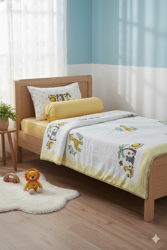 Handblock Printed Pure Mulmul Single Reversible Dohar – 60x90 Inch