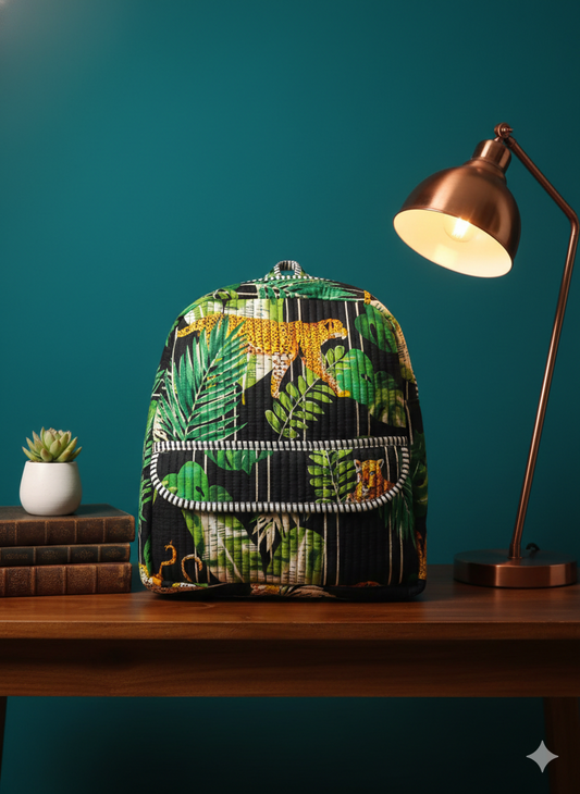 Handcrafted Artisanal Cotton Quilted Backpack