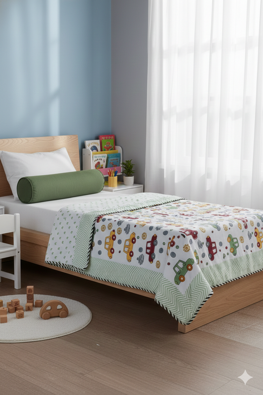 Handblock Printed Pure Mulmul Single Reversible Dohar – 60x90 Inch