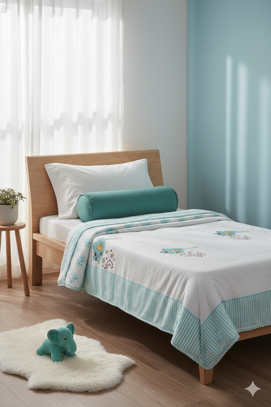 Handblock Printed Pure Mulmul Single Reversible Dohar – 60x90 Inch