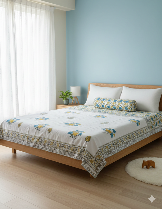 Handblock King Size Premium AC Mulmul Double Reversible Dohar