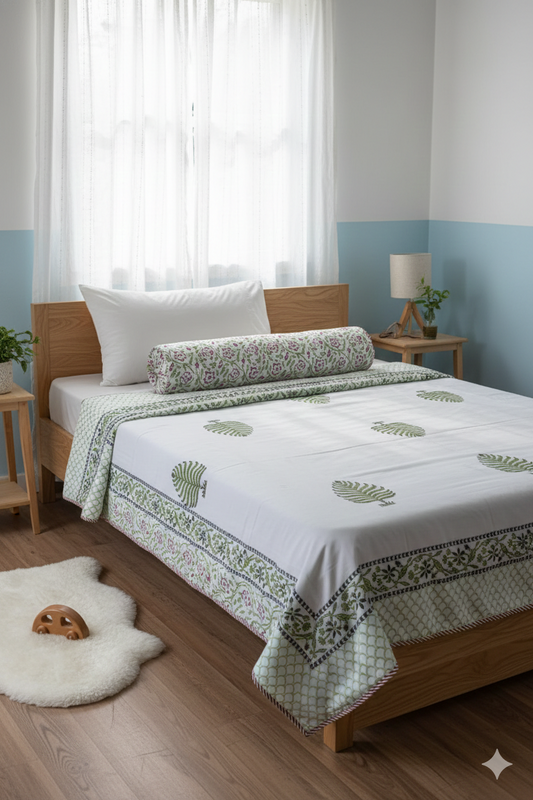 Original Handblock Reversible Single Size AC Dohar – 2 Piece Set