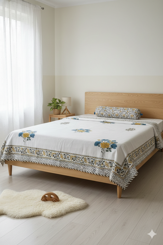 Original Handblock Reversible Single Size AC Dohar – 2 Piece Set