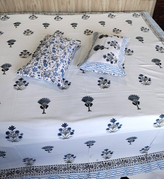 Handblock Double Hariyali Bedsheet