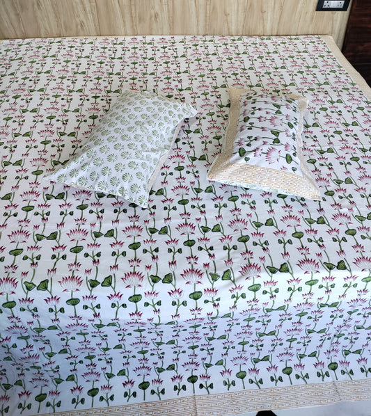 Handblock Double Gulabo Bedsheet