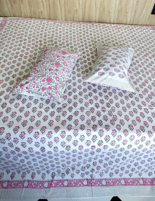 Handblock Sooraj Mukhi Double Bedsheet