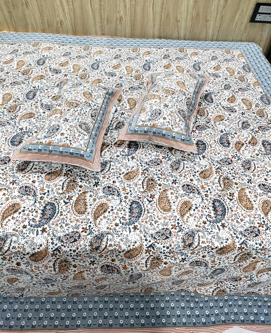 Persian Paisley Bloom Cotton Super King Bedsheet Set