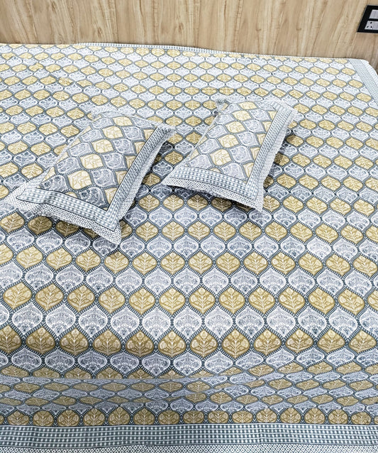 Botanica Leaf Vine Print Cotton Super King Bedsheet