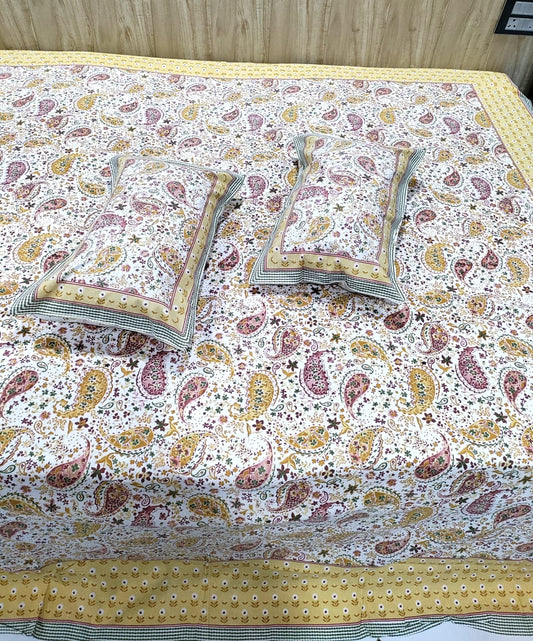 Persian Paisley Bloom Cotton Super King Bedsheet Set
