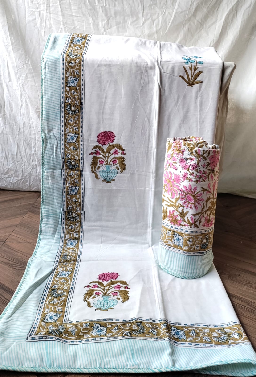 Original Handblock Reversible Single Size AC Dohar – 2 Piece Set